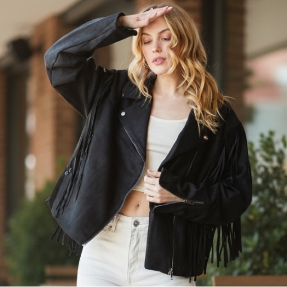 Women's Black Faux Suede Jacket